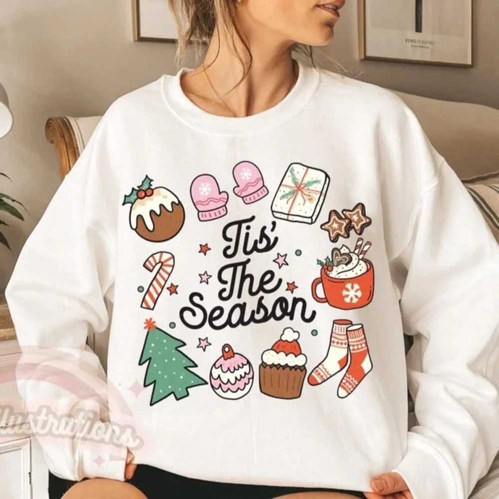 'TIS THE SEASON' CHRISTMAS DOODLE SWEATSHIRT